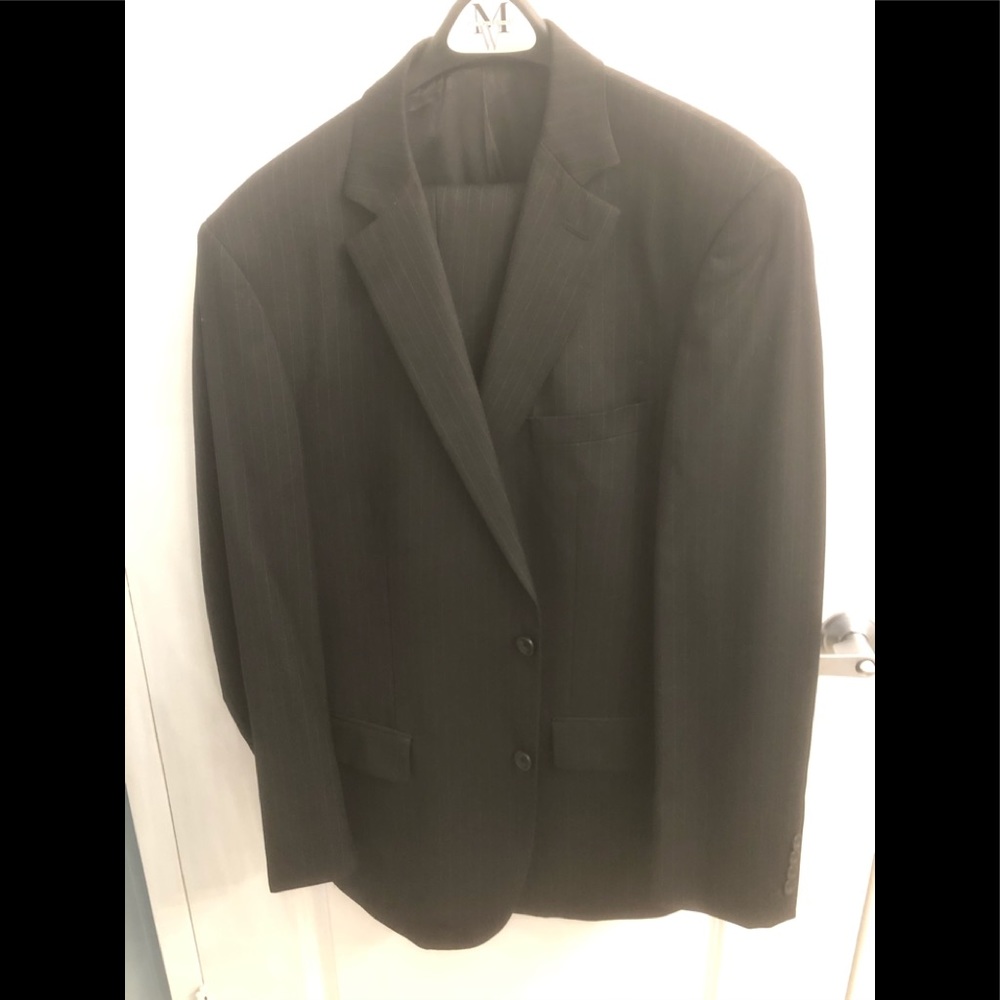 Black pin stripe suit